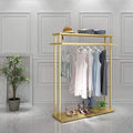 Double Hanging Rods Hangers Clothes Shelves Modern Entryway Clothing Rack
