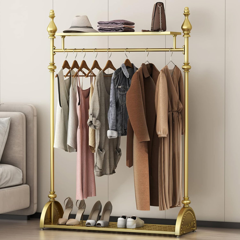Gorgeous Golden Plate Modern Entryway Clothing Rack