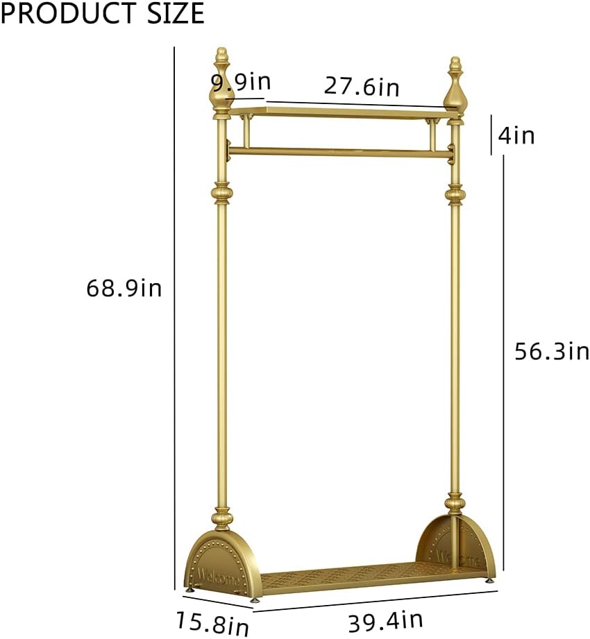Gorgeous Golden Plate Modern Entryway Clothing Rack