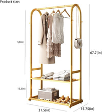 Load image into Gallery viewer, Gorgeous Gold Plated Modern Entryway Clothing Rack With Bottom Storage
