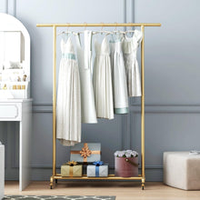 Load image into Gallery viewer, Heavy Duty Metal Clothes Rack With Wheels Modern Entryway Clothing Rack

