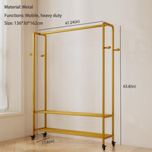 Load image into Gallery viewer, Standing Rolling Clothing Rack Modern Entryway Clothing Rack
