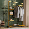 Rolling Garment Rack with Shelves Modern  Entryway Clothing Rack