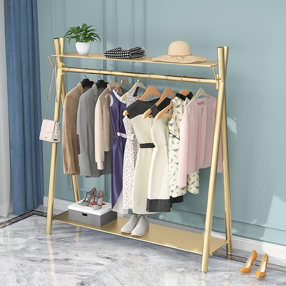 Amazing Golden Modern Entryway Clothing Rack