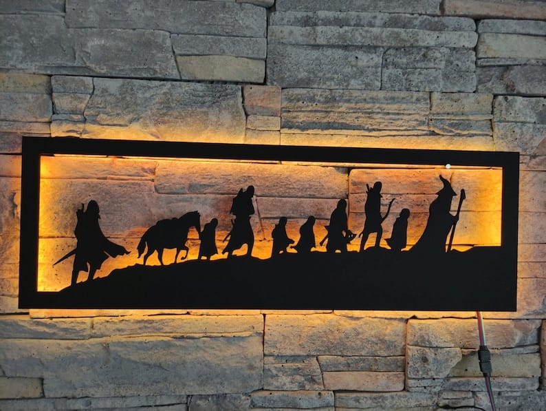Metal LED Lord Of The Rings Wall Hanging