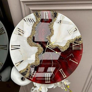 Red Wine Epoxy Resin Wall Clock