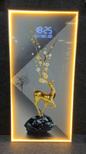 Load image into Gallery viewer, Modern Golden Deer Crystal Painting With Digital Clock And Led
