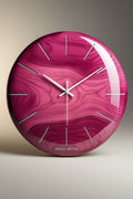 Royal Pink Epoxy Resin Wall Clock