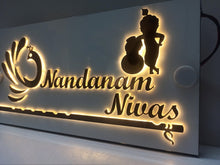 Load image into Gallery viewer, Standing Krishna Personalized Name Plate With Led Light
