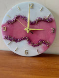 Baby Pink  Epoxy Resin Wall Clock