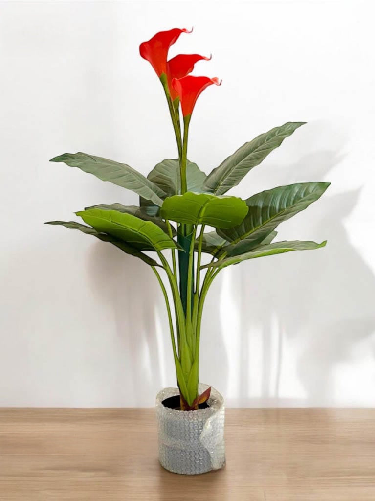 Artificial Red Peace Lily Plant