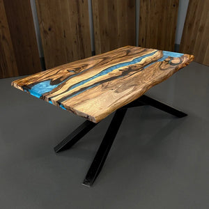 River Mint Epoxy Resin Dining Table