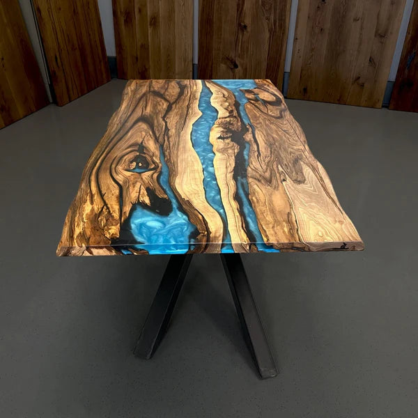 River Mint Epoxy Resin Dining Table