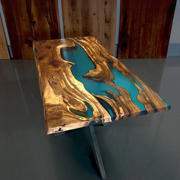 Blue Lake Epoxy Resin Dining Table