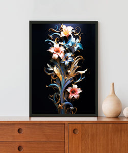 Classic Flowers Acrylic LED Light Wall Art