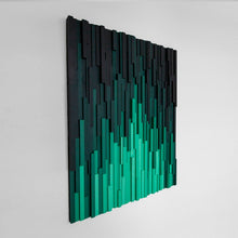 Load image into Gallery viewer, Gorgeous Gradient Of Green Plank Wood Mosaic Wall Decor
