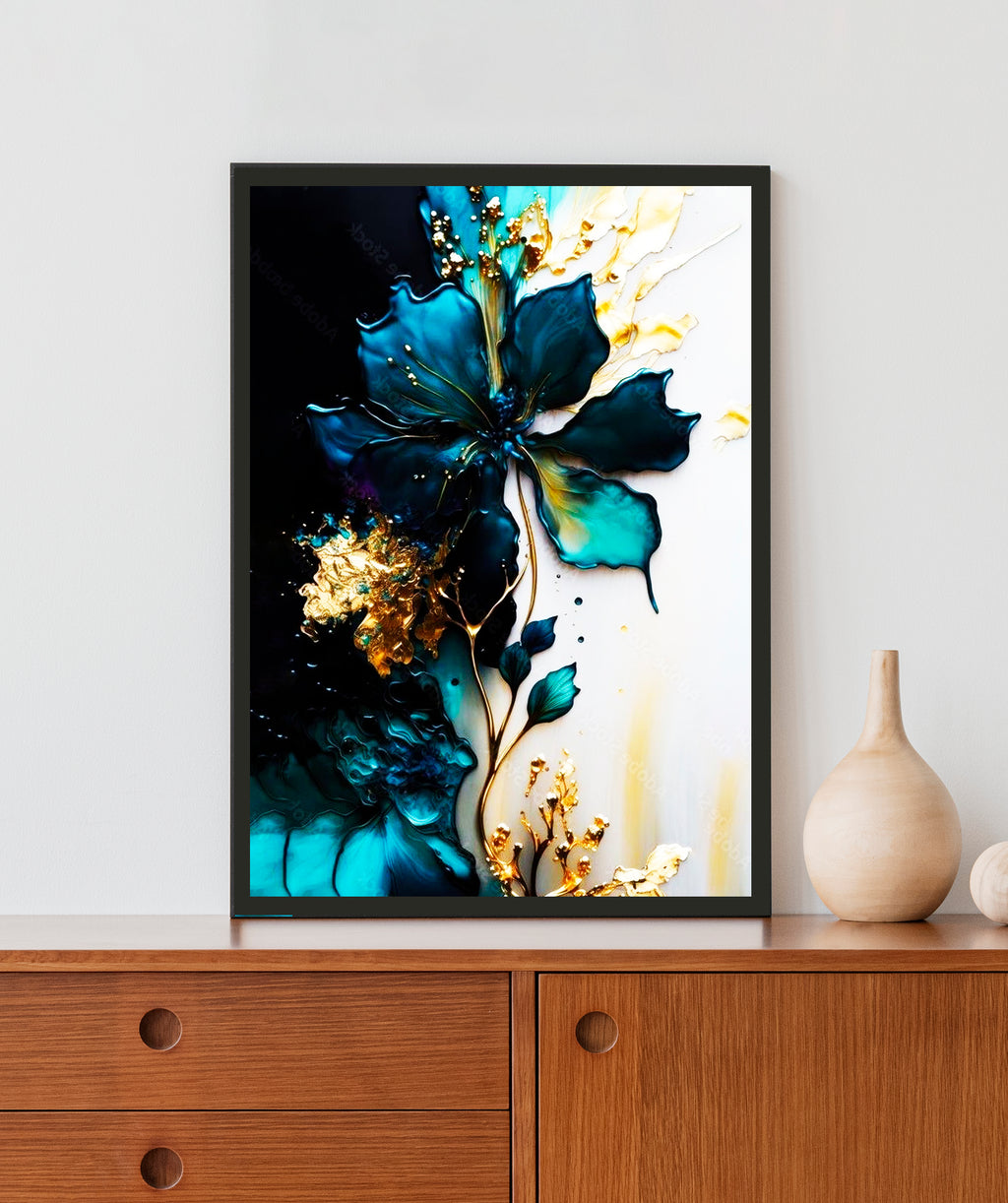 Blue Flower Acrylic LED Light Wall Art