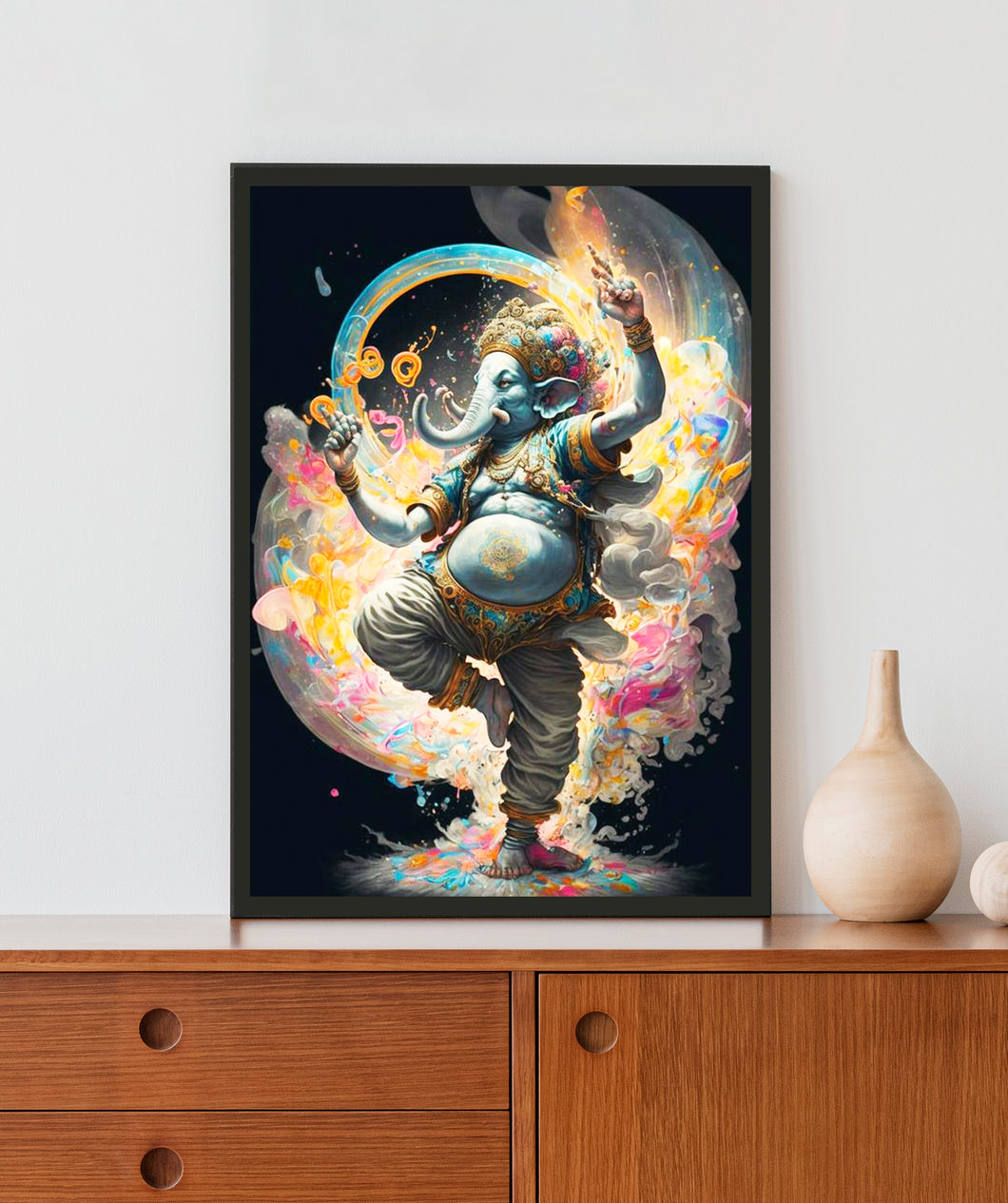 Dancing Ganeha Acrylic LED Light Wall Art
