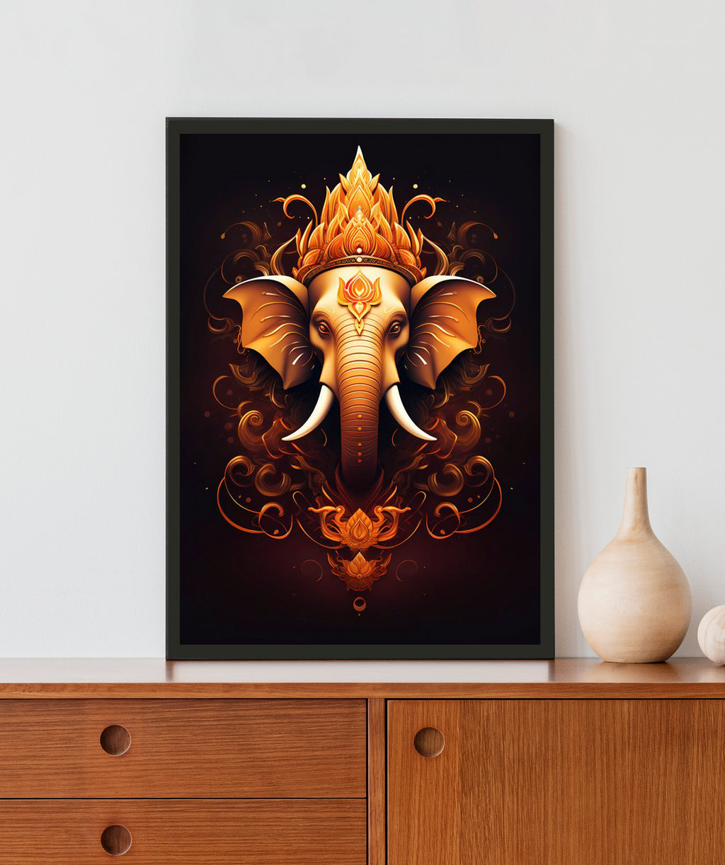 Ganapati Bappa Acrylic LED Light Wall Art