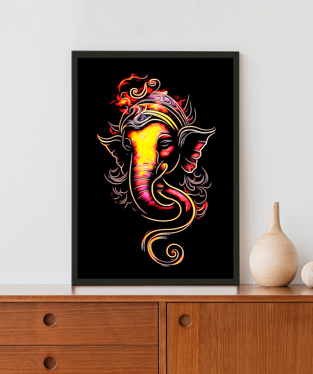 Lord Ganesha Acrylic LED Light Wall Art