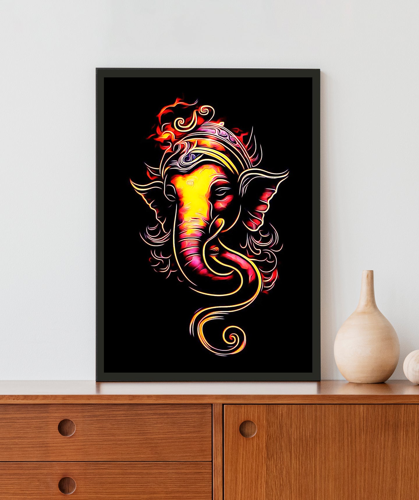 Lord Ganesha Acrylic LED Light Wall Art