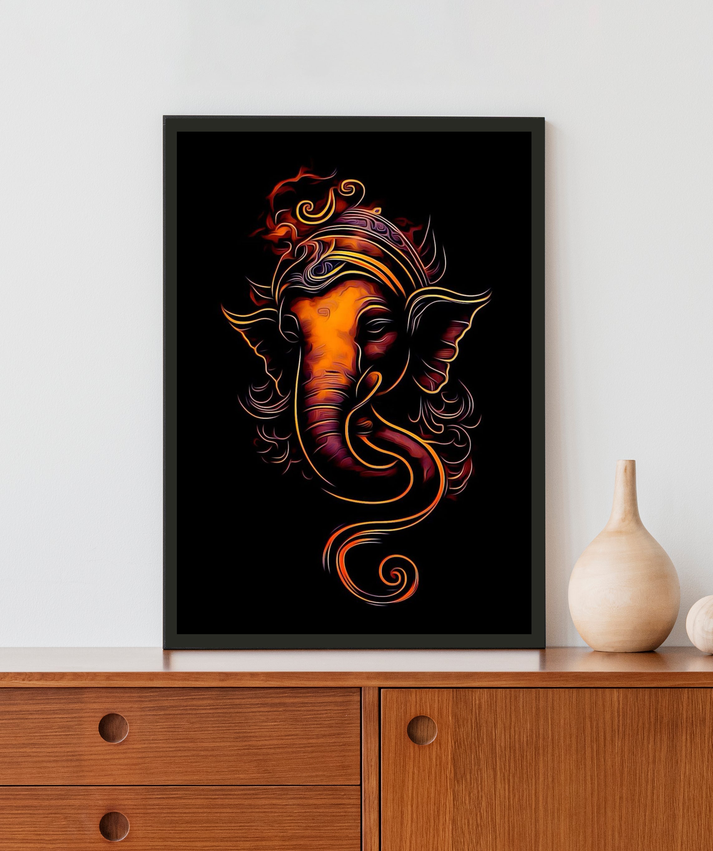 Lord Ganesha Acrylic LED Light Wall Art