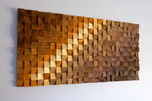 Load image into Gallery viewer, Golden Line Wood Mosaic Wall Decor
