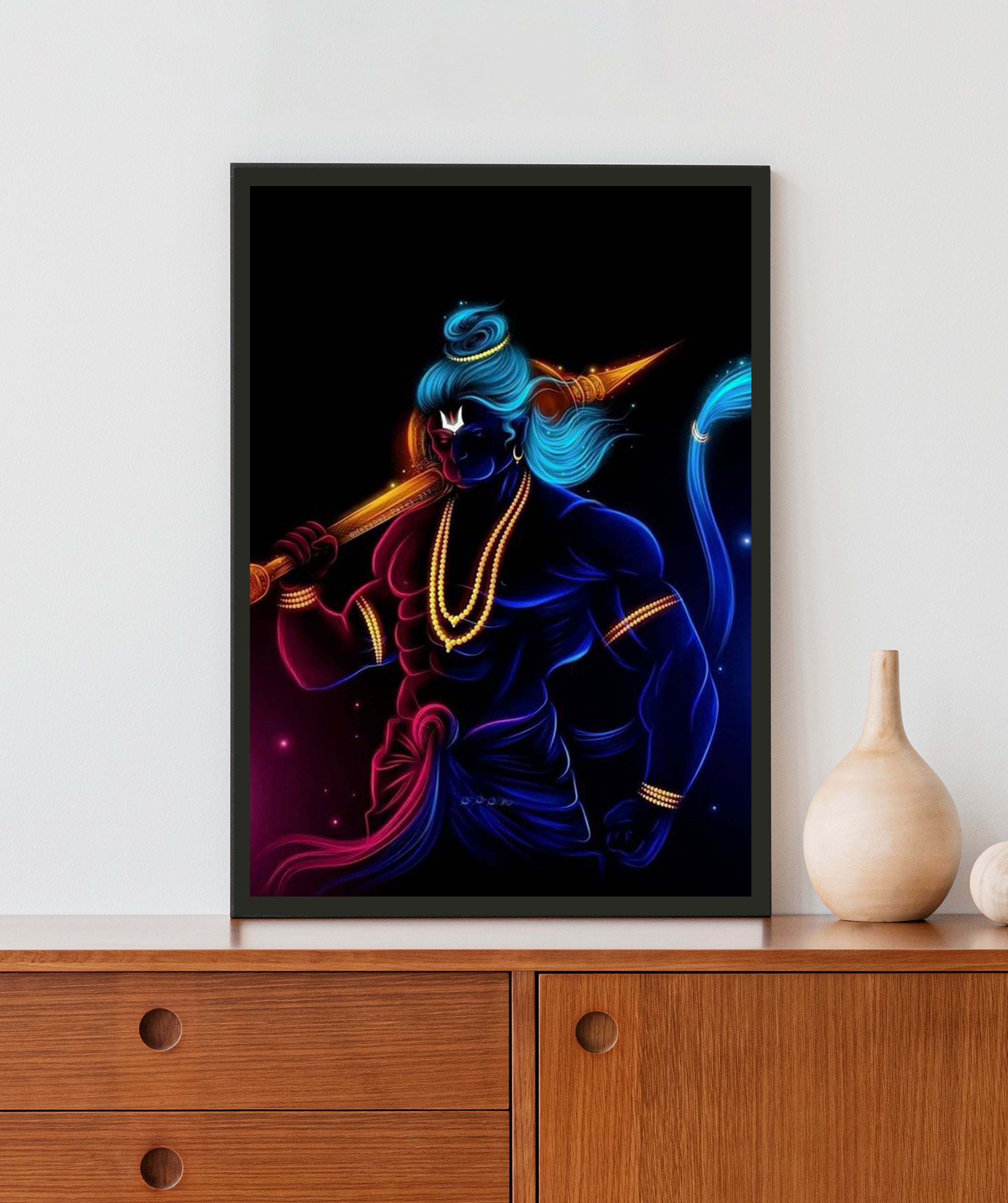 Jai Hanuman Acrylic LED Light Wall Art