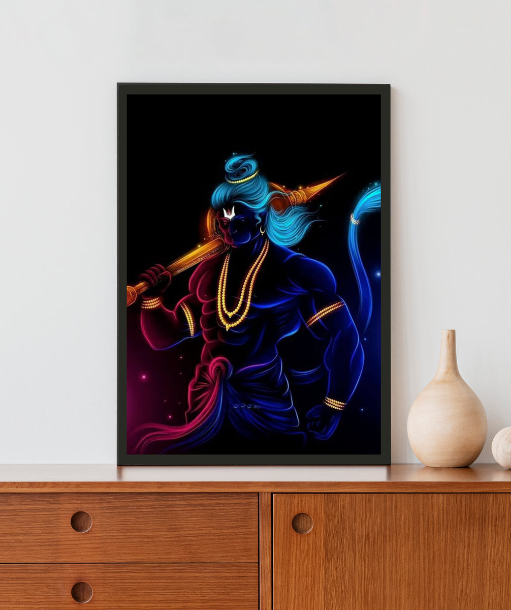 Jai Hanuman Acrylic LED Light Wall Art – Saajawat