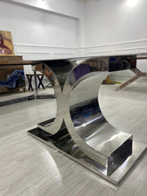Load image into Gallery viewer, Stainless Steel Chrome Finish Design Black Marble Dining Table
