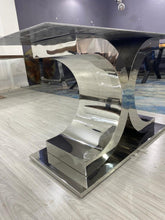 Load image into Gallery viewer, Stainless Steel Chrome Finish Design Black Marble Dining Table
