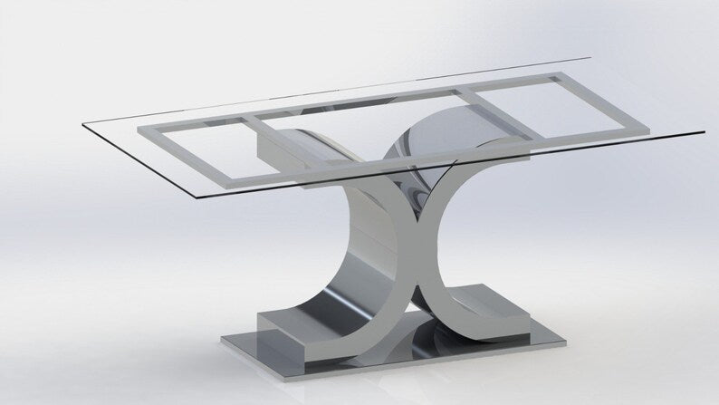 Stainless Steel Chrome Finish Design Black Marble Dining Table