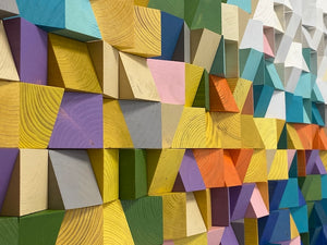 Wood Block 3D Mosaic Wall Decor