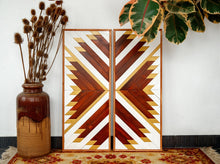 Load image into Gallery viewer, Sweet Butterfly Modern Geometric Wood Mosaic Boho Art Set Of 2
