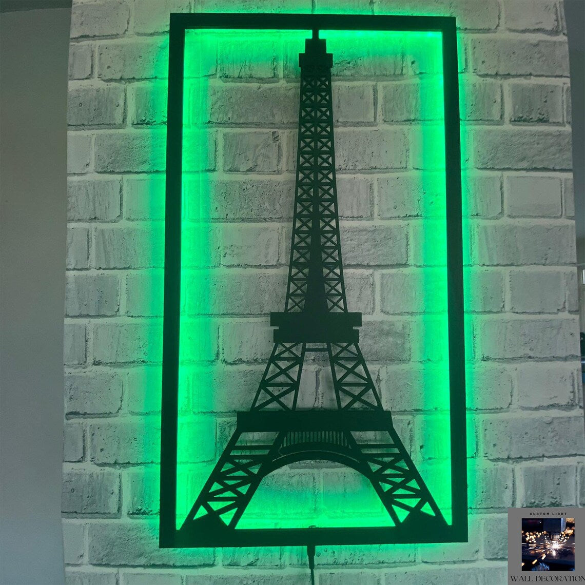 Metal LED Eiffel Tower Wall Hanging