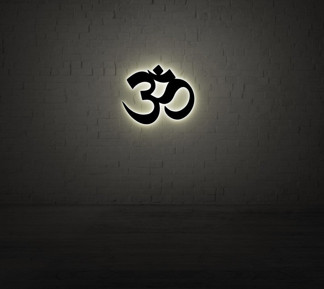 Metal LED OM Symbol Wall Hanging