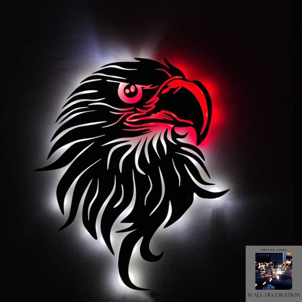 Metal LED Eagle Head Wall Hanging