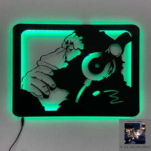 Metal LED Listening To Music Wall Hanging