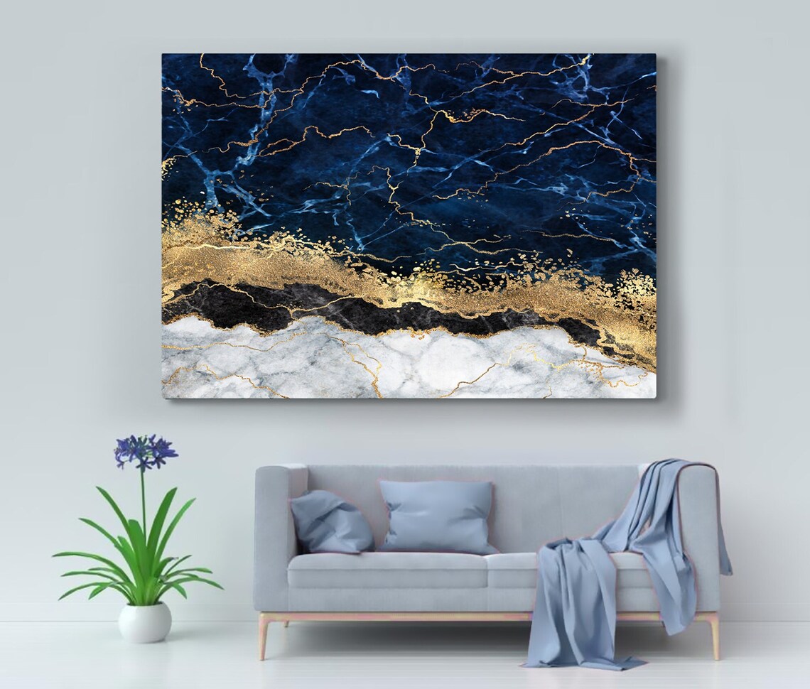 Feel The Blue Abstract Resin Wall Art Painting