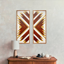 Load image into Gallery viewer, Sweet Butterfly Modern Geometric Wood Mosaic Boho Art Set Of 2
