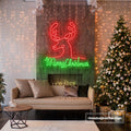 Elk Head Merry Christmas Neon Sign