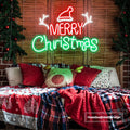 Reindeer Antlers Merry Christmas Neon Sign