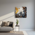 SIZZLING SNOWY MOUNTAIN WOOD MOSAIC WALL DECOR