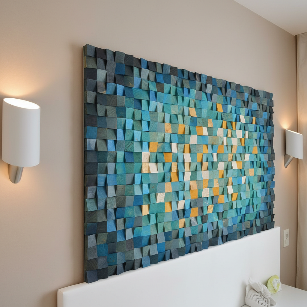THE AMAZING MYSTERY OF THE OCEAN WOOD MOSAIC WALL DECOR