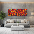 AWESOME RED BLEND WOOD MOSAIC WALL DECOR
