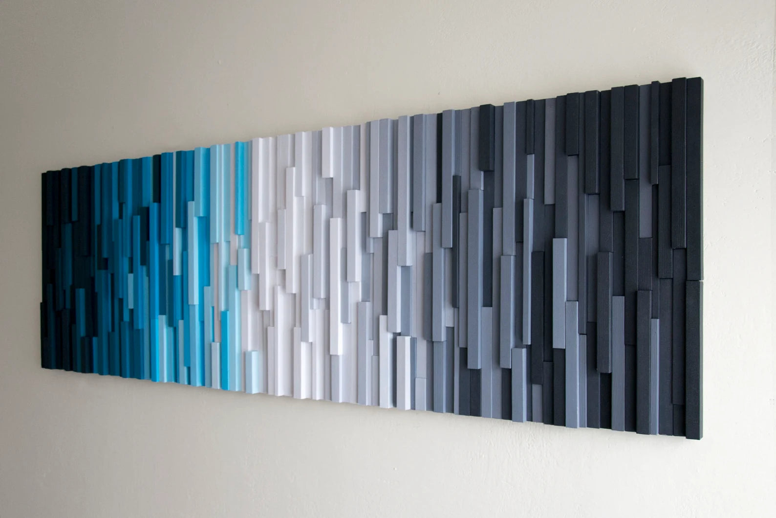 Beautiful Arctic Ocean Plank Wood Mosaic Wall Decor