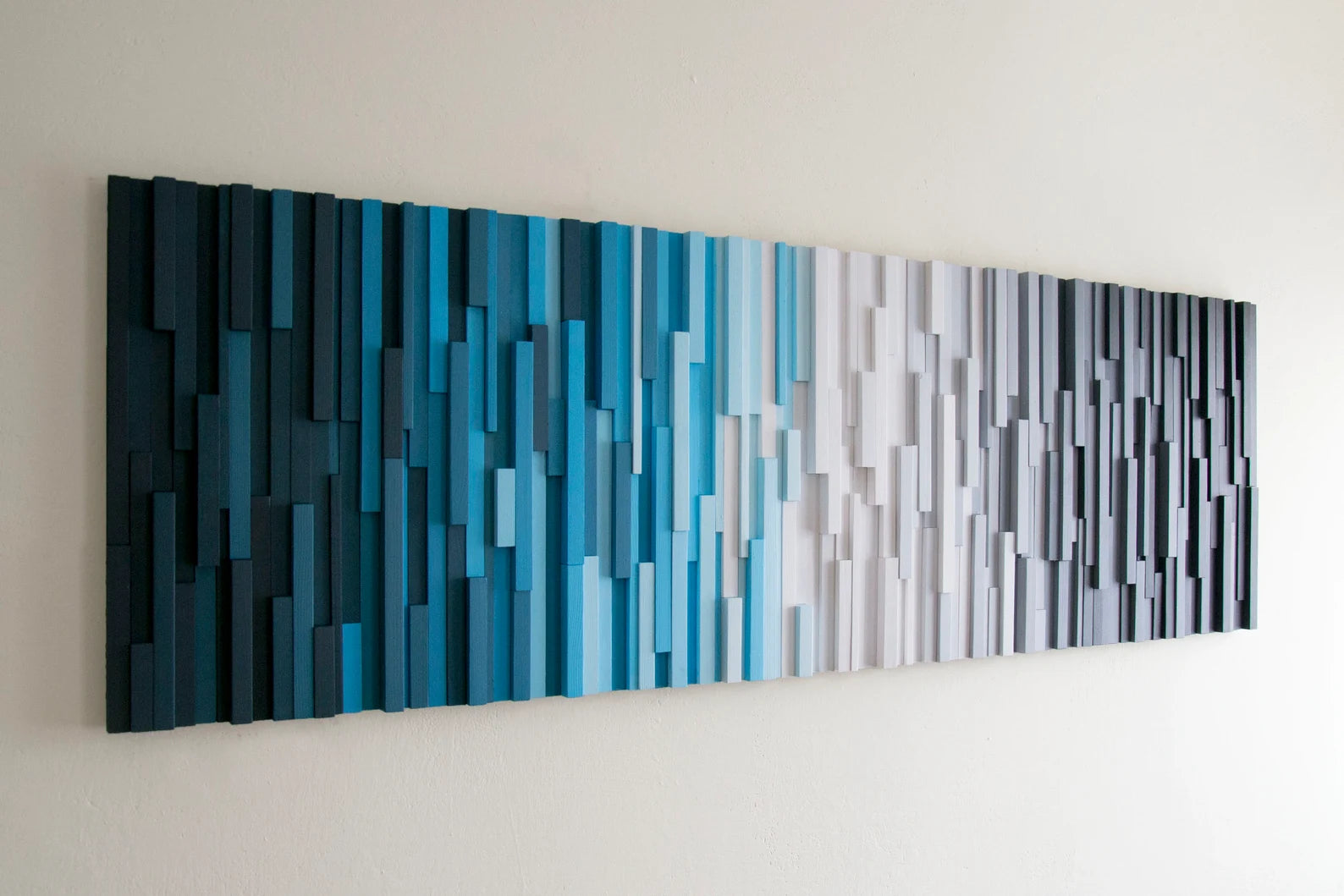Beautiful Arctic Ocean Plank Wood Mosaic Wall Decor