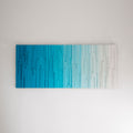 Shades Of Sky Blue And White Plank Wood Mosaic Wall Decor