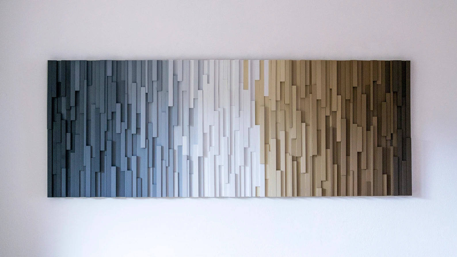 Amazing Shades Of Grey And Brown Plank Wood Mosaic Wall Decor