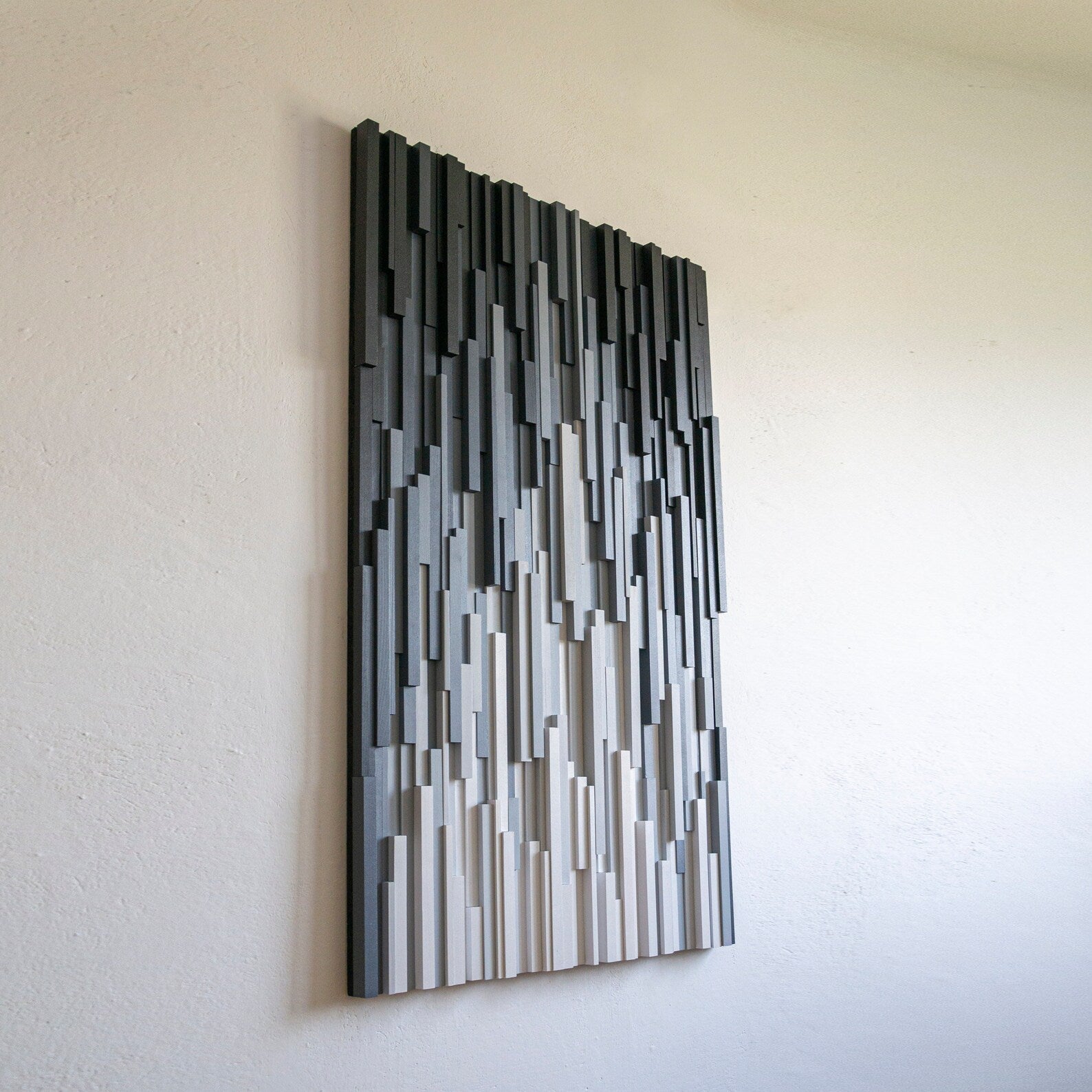 Grey City Plank Wood Mosaic Wall Decor
